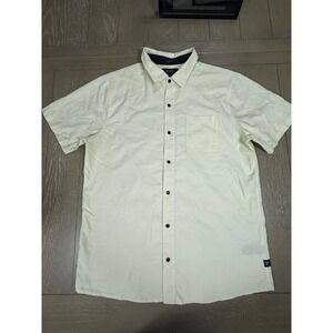 Roark Shirt Mens Large Yellow Short Sleeve Button Down Classic Fit Casual Pocket